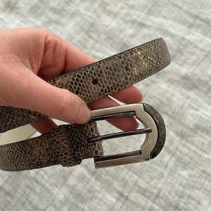Vintage metallic snake embossed leather belt
